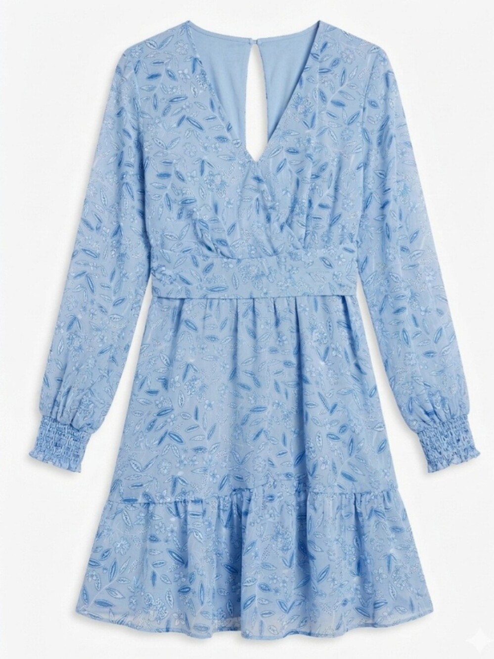 Japna Light Blue Floral Mini Dress